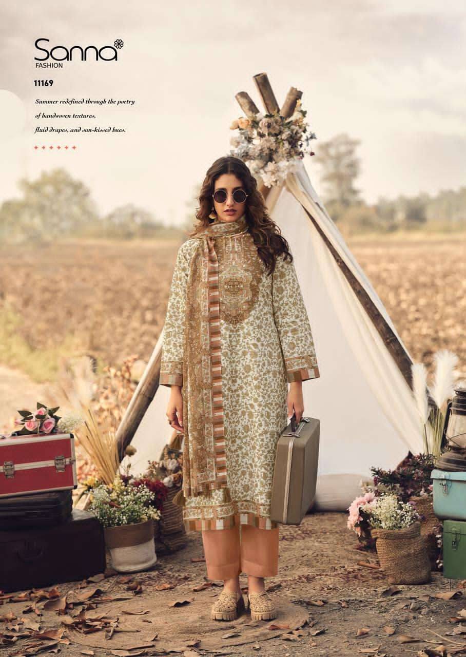 VEIL OF SUMMER By SANNA FASHION 11167 To 11172 Series Stylish Beautiful Colourful PURE COTTON Dresses At Wholesale Price